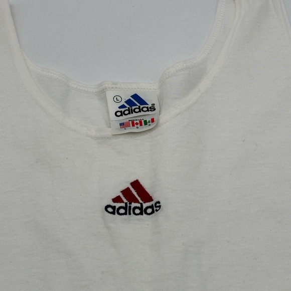 Vintage 90’s Adidas White Sleeveless Shirt Size Large - Picture 1 of 9